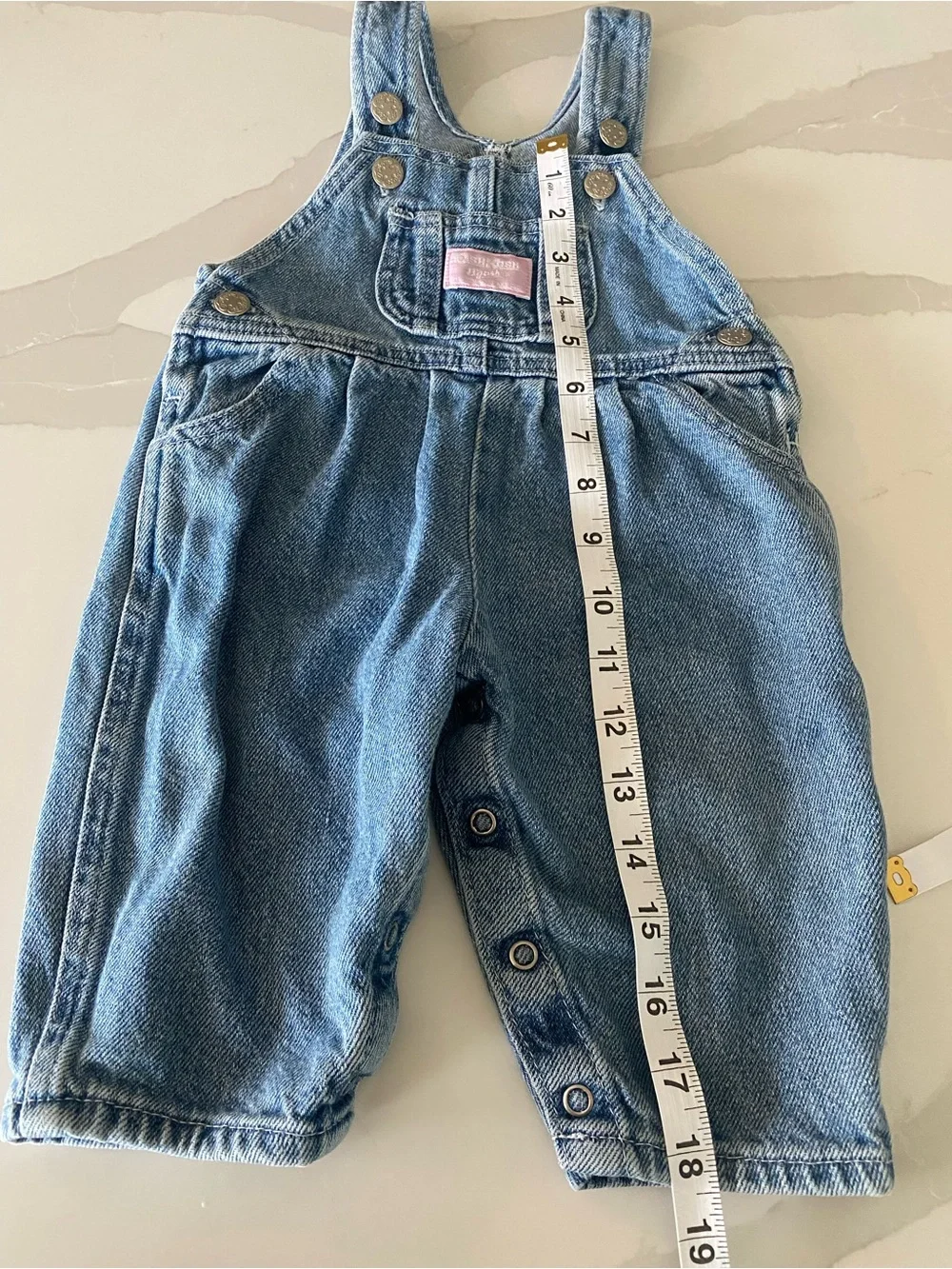 Vintage 80s 90s OshKosh B'gosh Blue Denim vestbak Overall One-Piece 18M